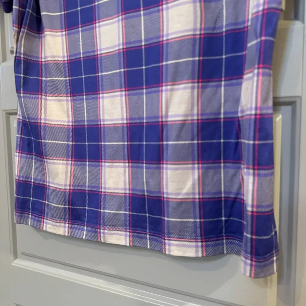 ST. ANDREWS LINKS TARTAN COLLECTION | Purple Tartan Golf Polo Size Medium - Picture 7 of 11